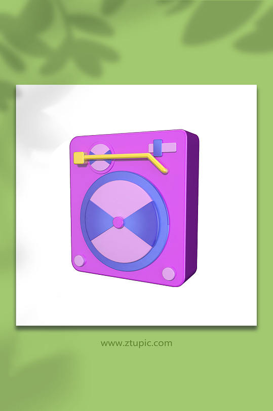 3D立体乐器唱片C4D模型PNG免抠元素-众图网