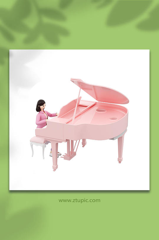 3D音乐钢琴立体C4D模型PNG免抠元素
