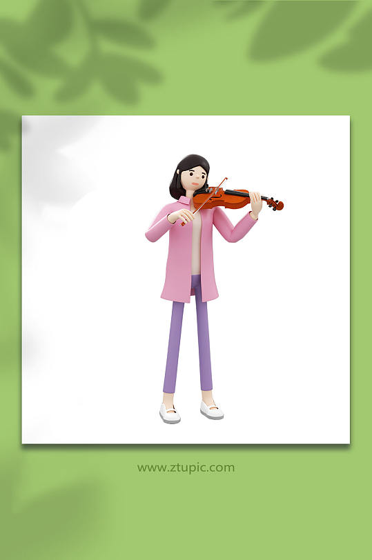 3D音乐提琴立体C4D模型PNG免抠元素-众图网