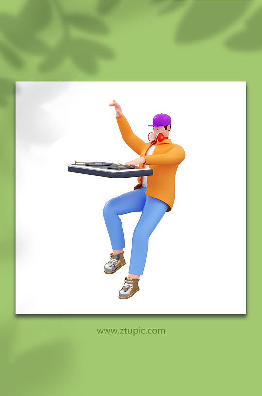 3D音乐打碟立体C4D模型PNG免抠元素-众图网