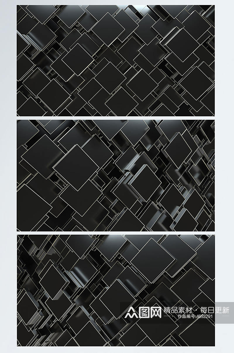 黑色大气菱形纹理C4D背景3D场景素材