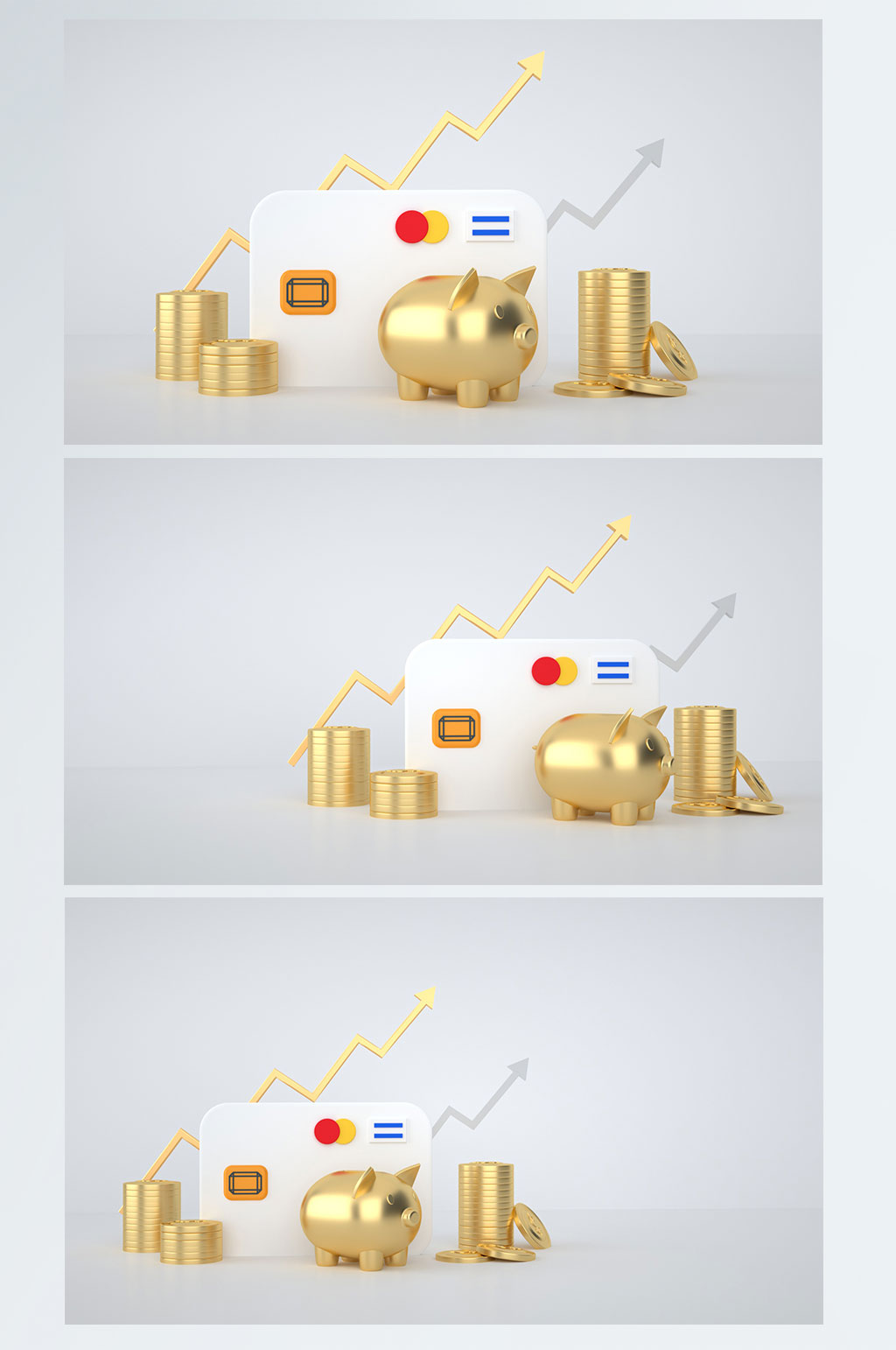 3D背景存錢金融理財元素C4D背景圖素材