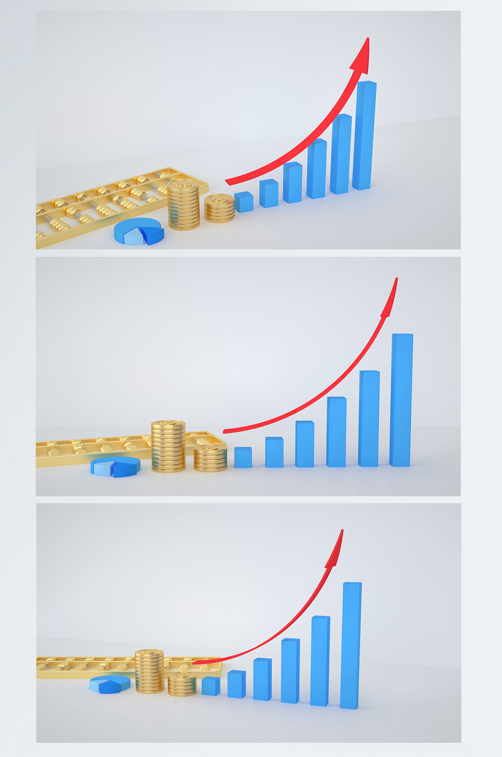 3D背景金融上涨理财元素C4D背景图素材