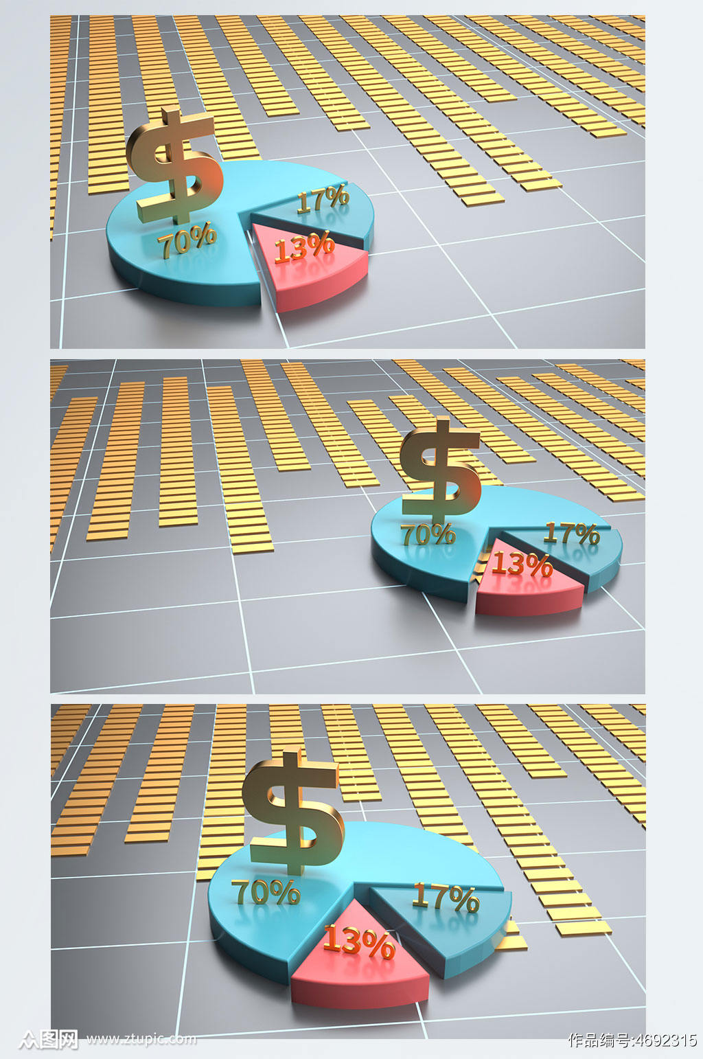 3D模型背景金融走势理财元素C4D背景图素材