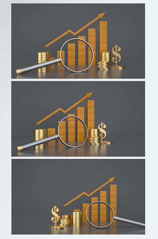 3D模型背景金融理财走势元素C4D背景图