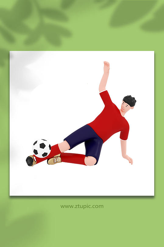 3D踢足球立体C4D模型PNG免抠元素-众图网