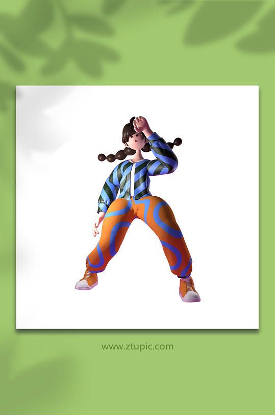 3D舞蹈人物立体C4D模型PNG免抠元素-众图网