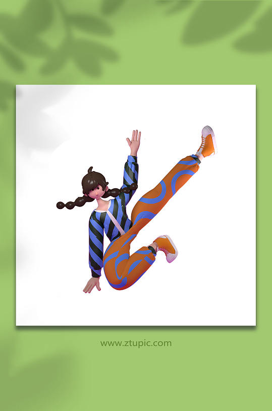 3D舞蹈人物立体C4D模型PNG免抠元素-众图网