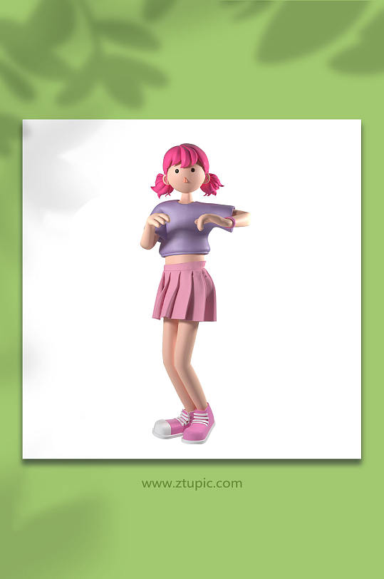 3D舞蹈人物立体C4D模型PNG免抠元素-众图网