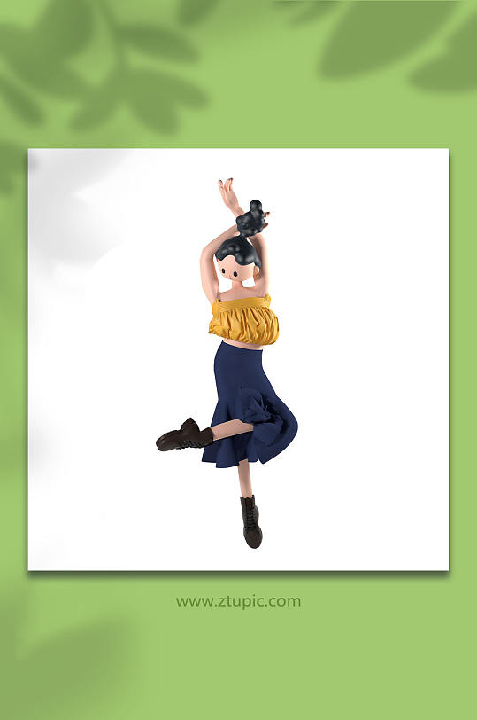 3D舞蹈人物立体C4D模型PNG免抠元素-众图网