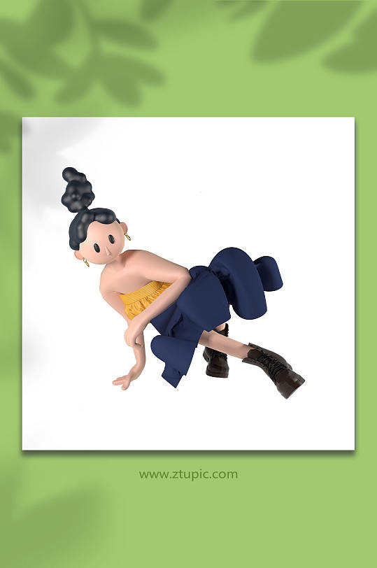 3D舞蹈人物立体C4D模型PNG免抠元素-众图网