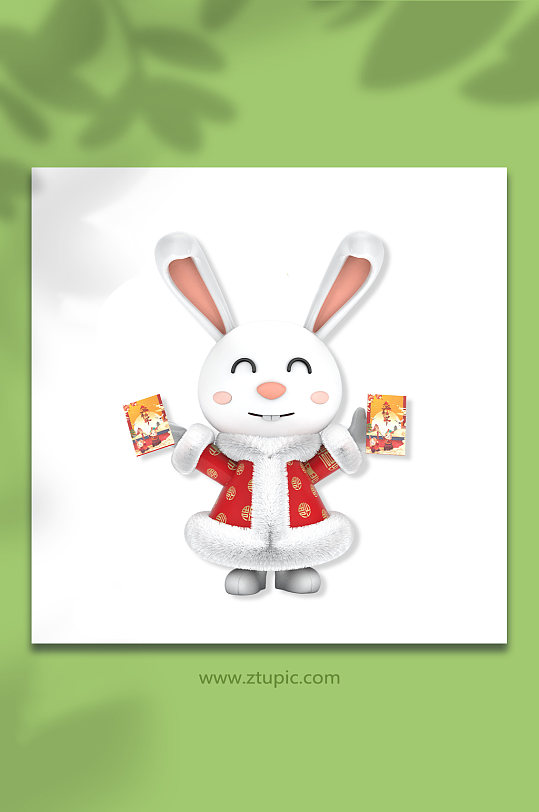 3D兔年立体兔子C4D模型PNG免抠元素-众图网