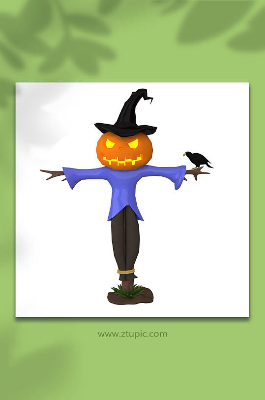 3d万圣节稻草人c4d模型png免抠元素