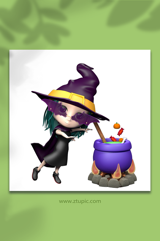 3D万圣节人物C4D模型PNG免抠元素-众图网