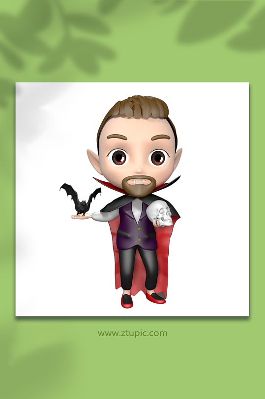 3D万圣节人物C4D模型PNG免抠元素-众图网