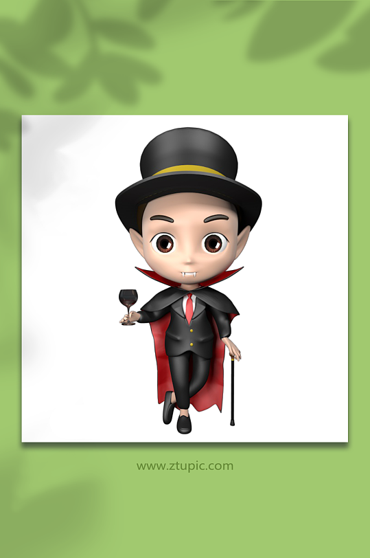 3D万圣节人物C4D模型PNG免抠元素-众图网