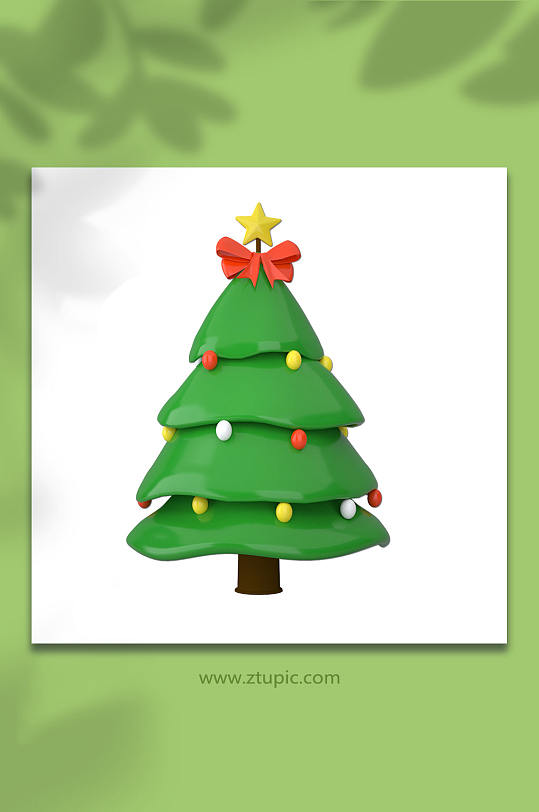 3D圣诞节圣诞树C4D模型PNG免抠元素