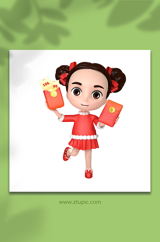 3D新年人物C4D模型PNG免抠元素-众图网