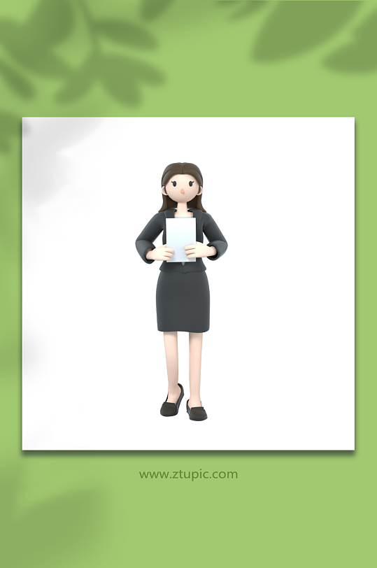 3D商务招聘人物C4D模型PNG免抠元素-众图网