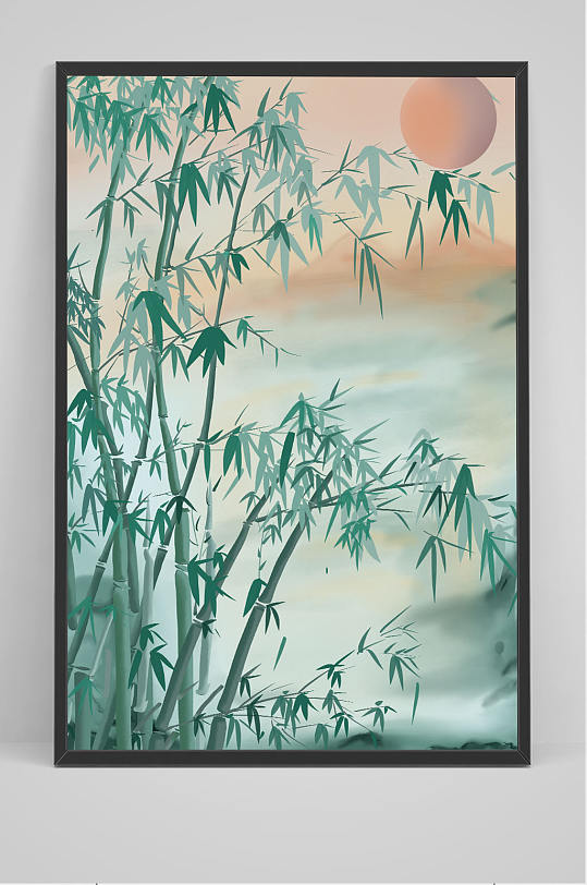 水墨竹子水墨竹海报