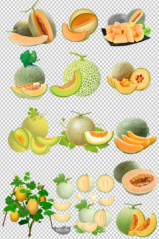 免抠哈密瓜元素素材-众图网