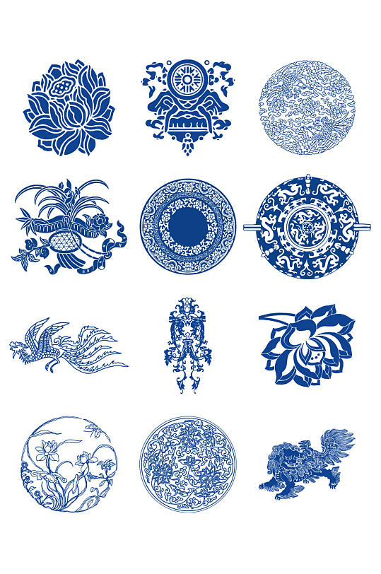 中国风青花瓷花纹图片 中国风青花瓷花纹素材下载 众图网