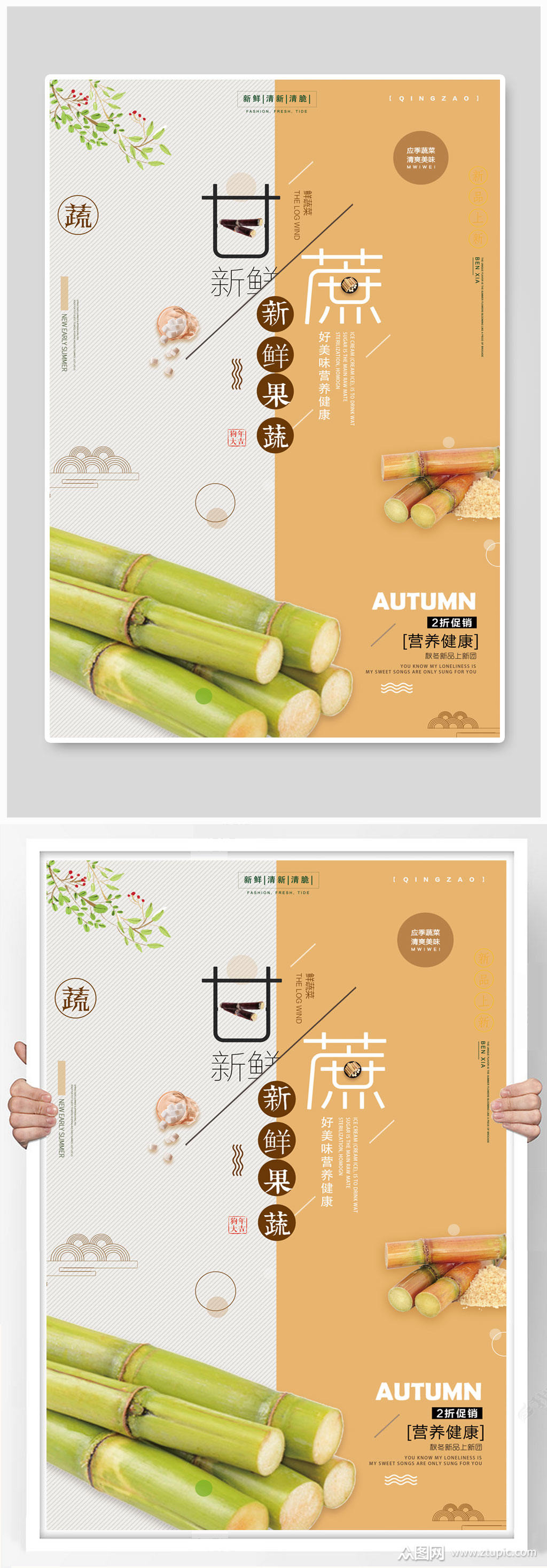 甘蔗海报水果甘蔗