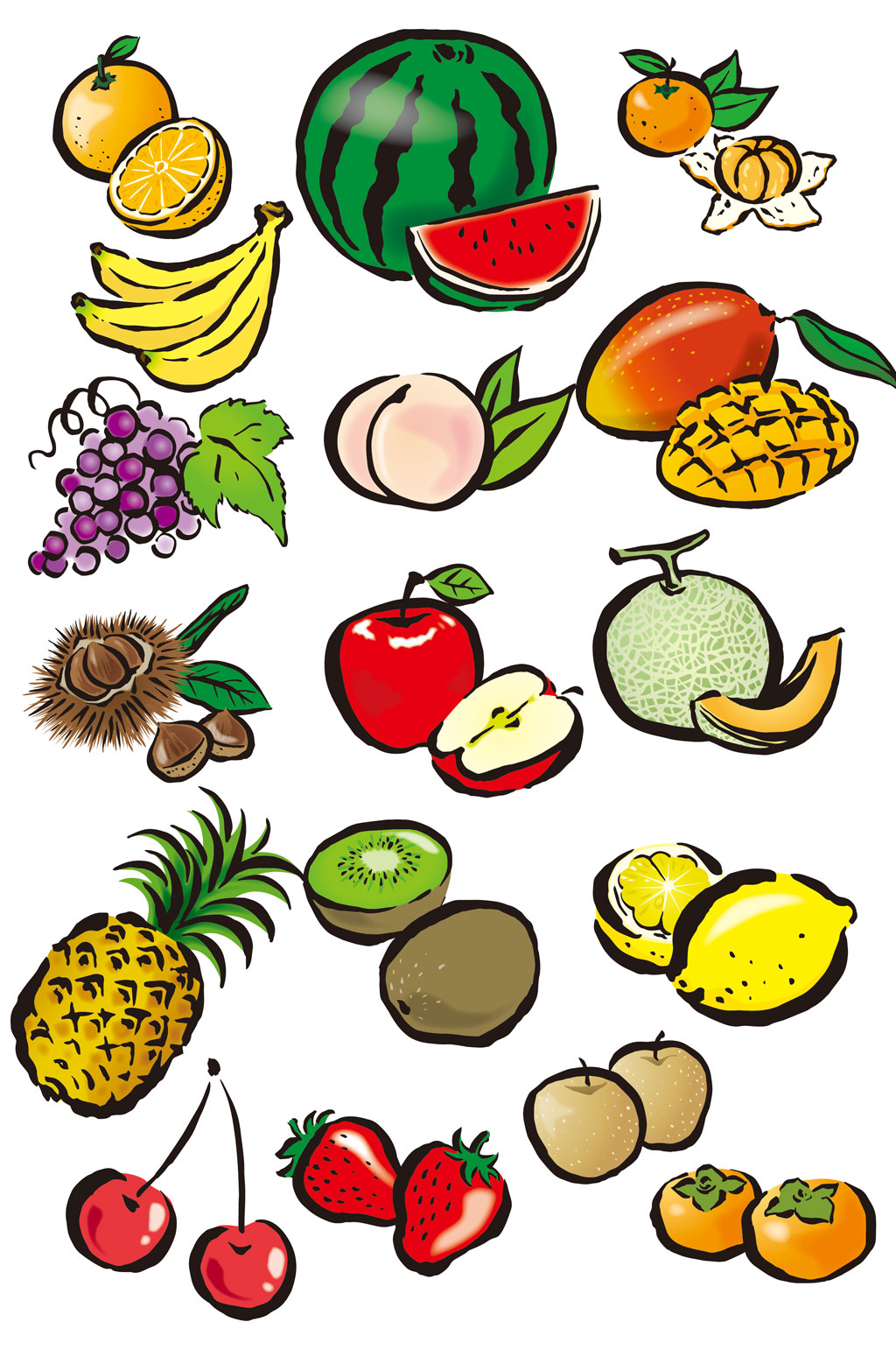 ai矢量水果画水果图案