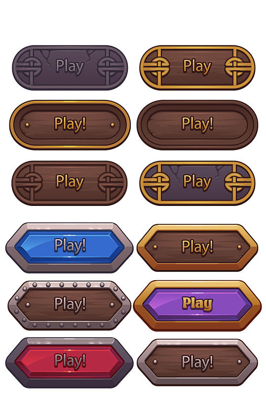 ai矢量游戏按钮