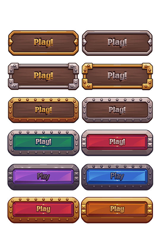 ai矢量游戏按钮