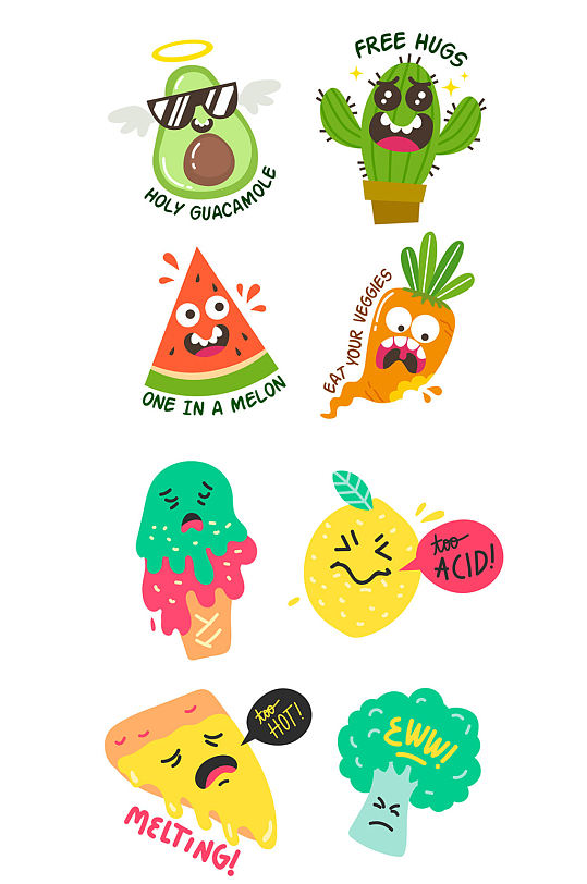 Ai矢量卡通图案水果甜品