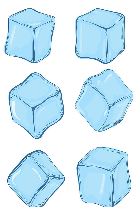 ai矢量冰块冰爽