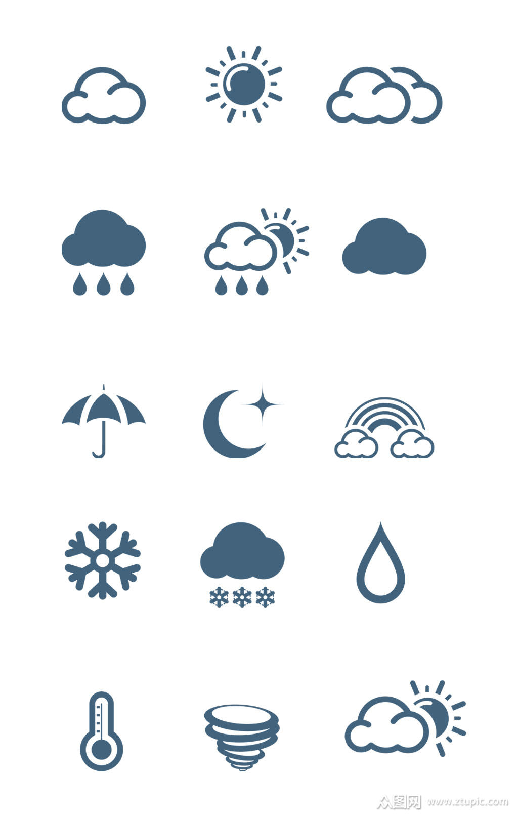 天气预报标识图标