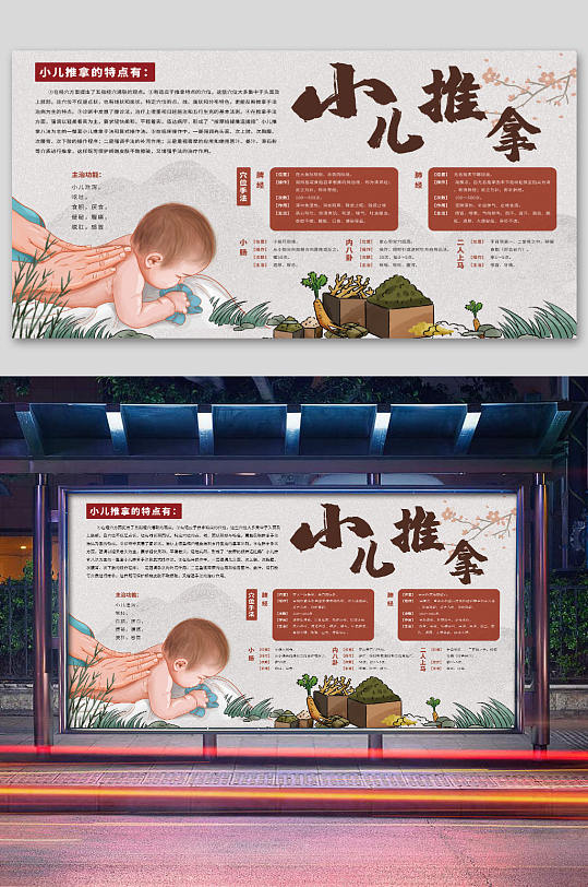 小儿推拿知识展板-众图网