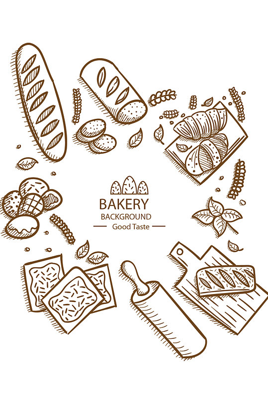 面包简笔画面包图案