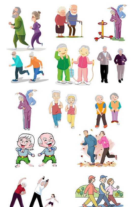 老人运动素材运动的老人 养老院元素-众图网