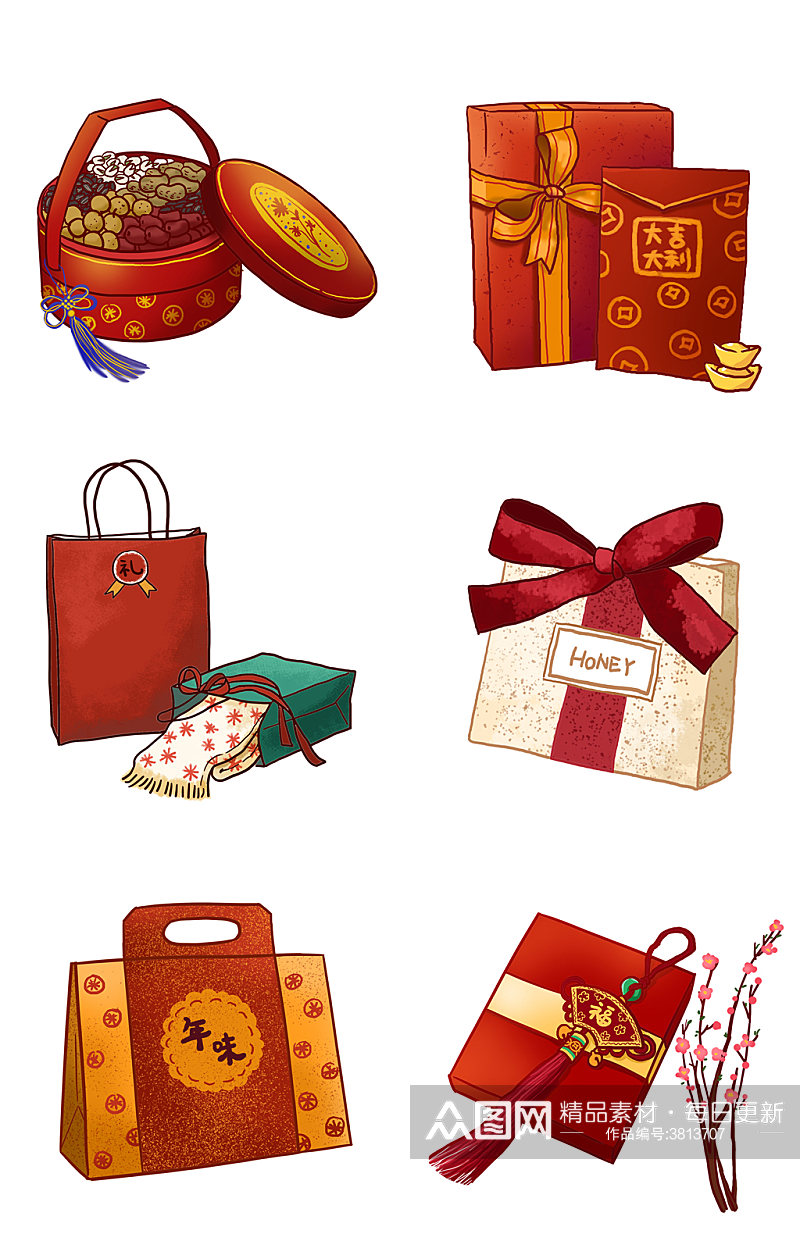 中式礼物中式礼盒中式礼物盒素材