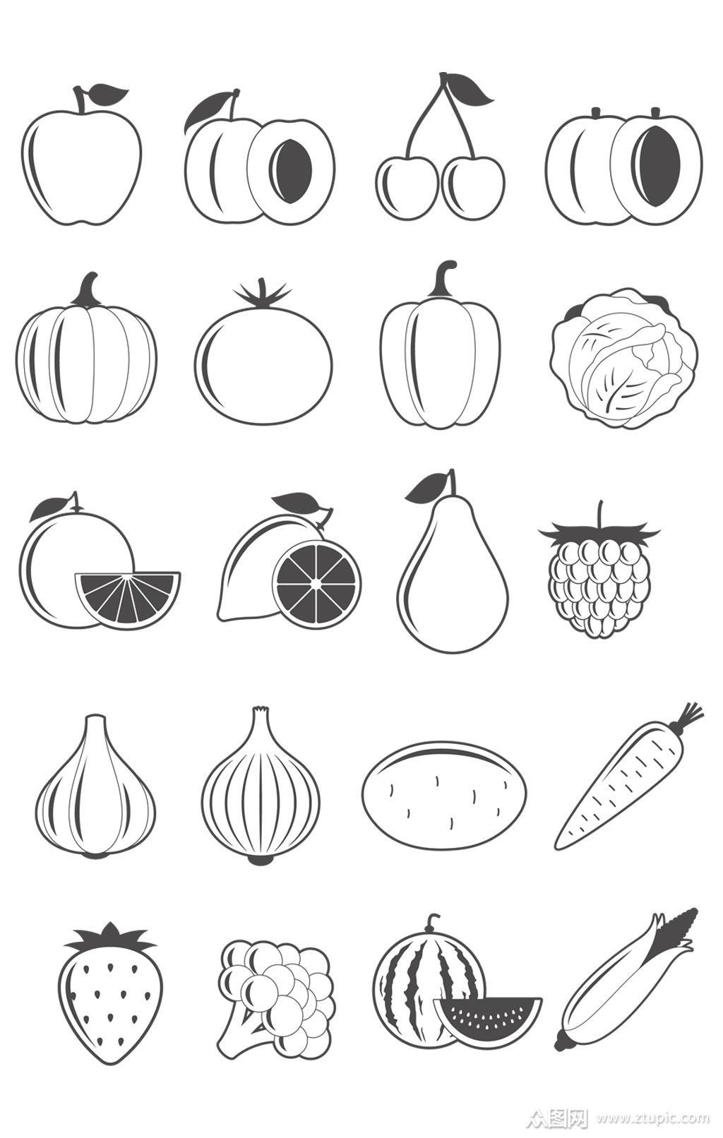 蔬菜简笔画水果简笔画