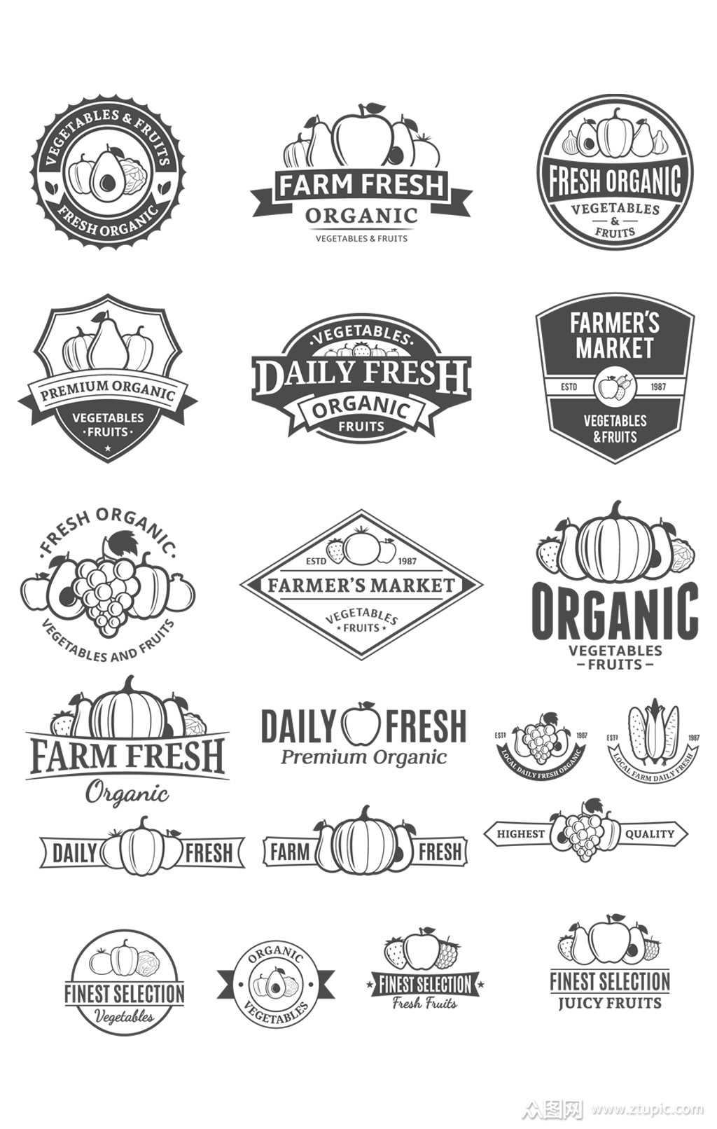 水果标签蔬菜标签水果简笔画蔬菜简笔画素材