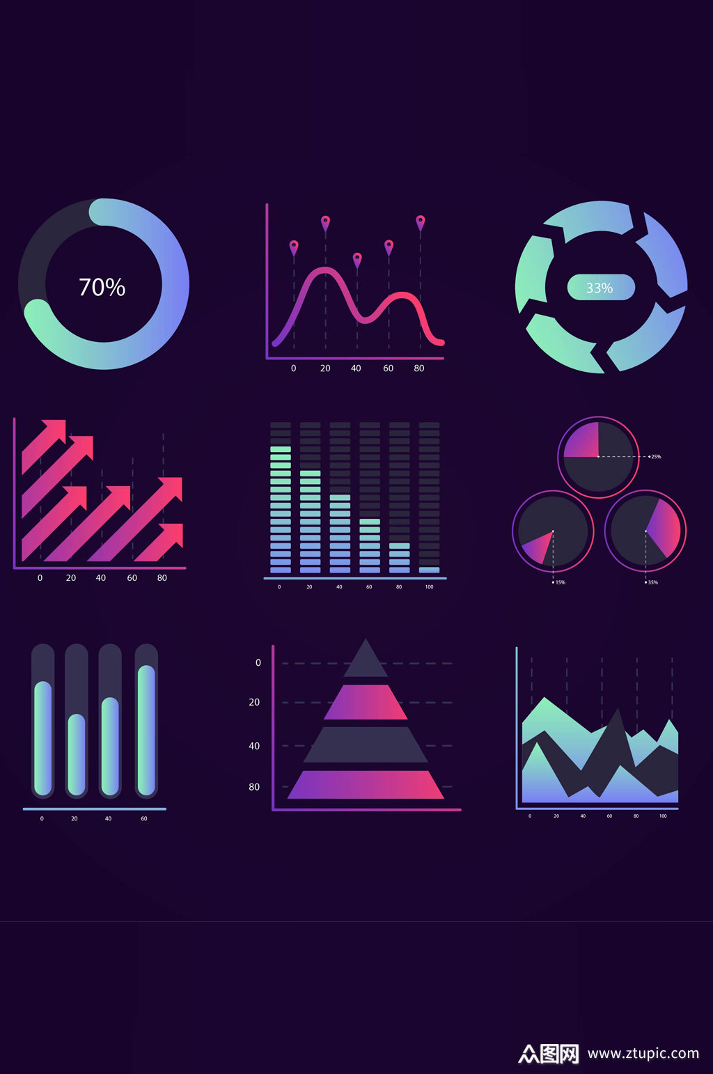 数据分析可视化图标信息图表表格素材