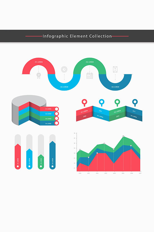 数据分析可视化图标信息图表 科技数据图表元素