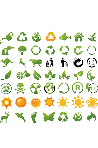 绿色环保图标环保标识