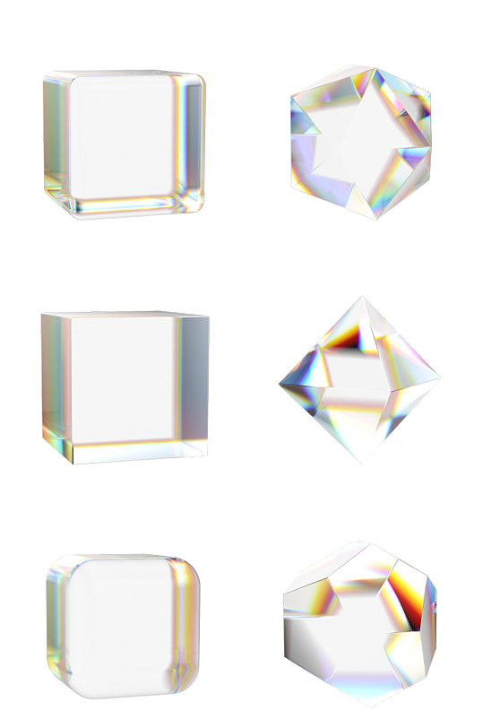 多边形玻璃水晶球素材元素