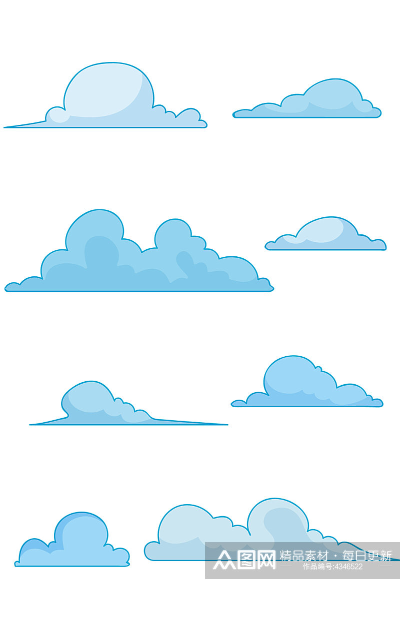AI矢量云朵图案素材