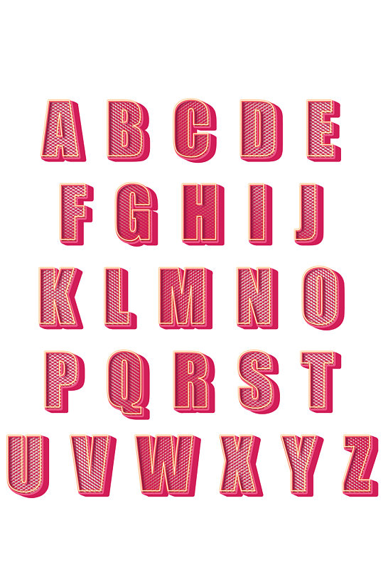 红色英文字母免抠元素-众图网