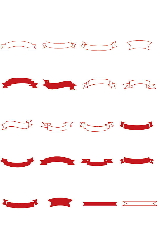 ai矢量绸带丝带边框