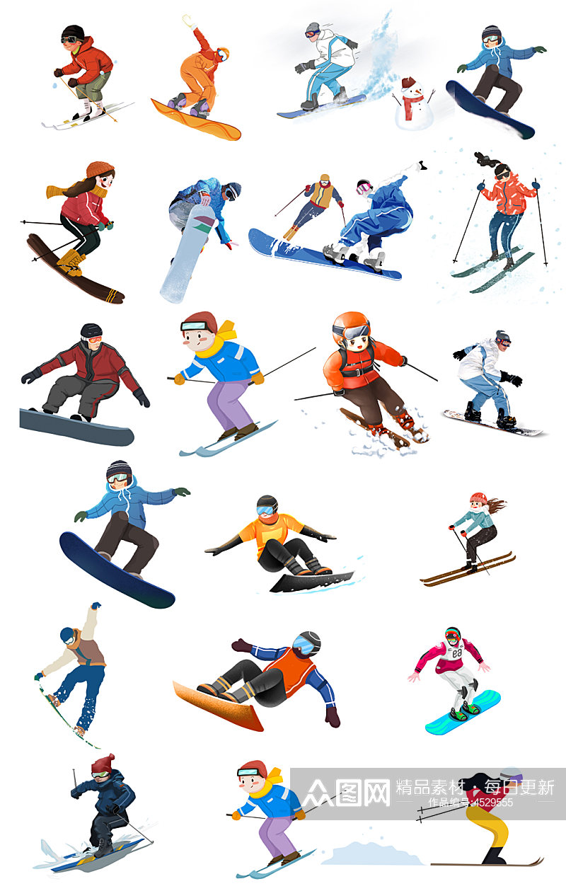 滑雪的人滑雪运动员素材