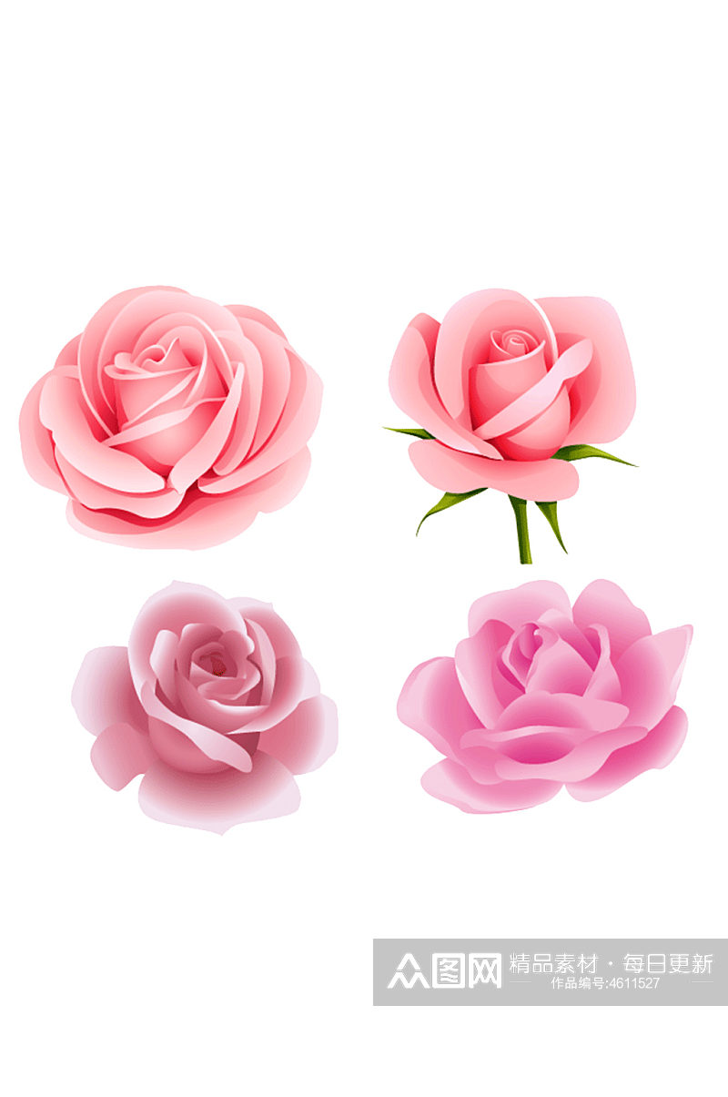 粉色玫瑰免抠元素素材