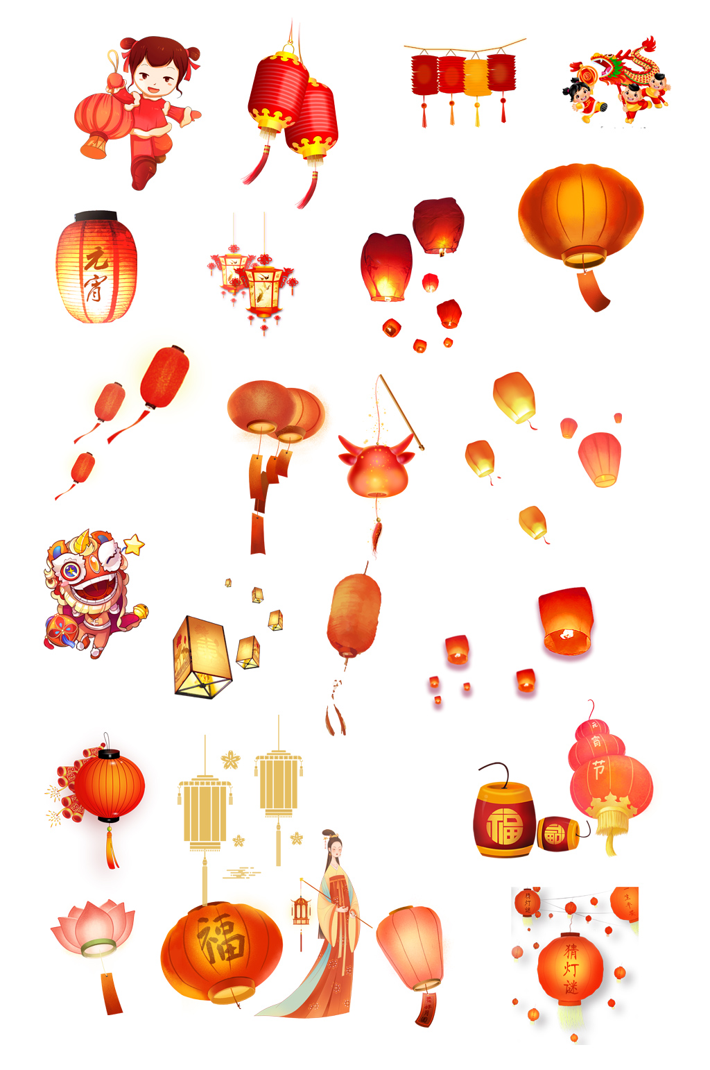 灯笼元宵节灯笼素材素材