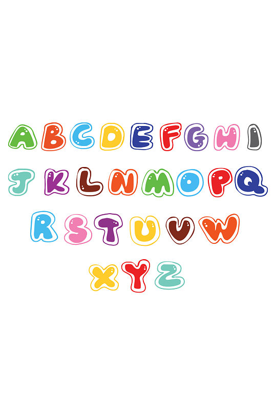 彩色英文字母免抠元素-众图网